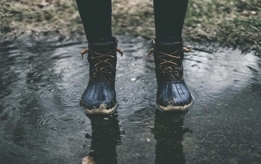 splashing in the rain