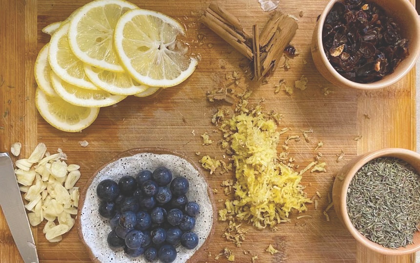 Oxymels are made by infusing herbs into one part honey and four parts raw vinegar. Highly synergistic, the result is far more than the sum of its parts. 