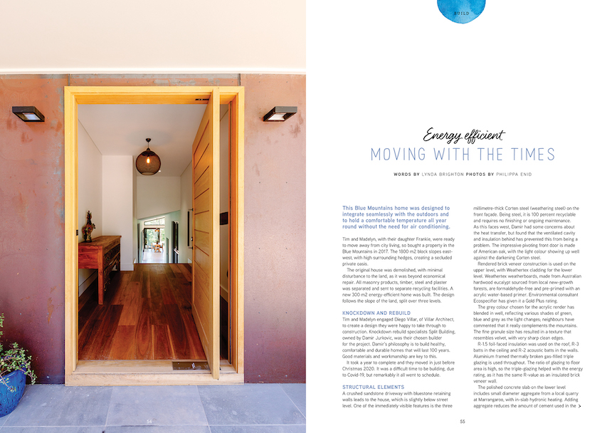 energy efficient house in the blue mountains