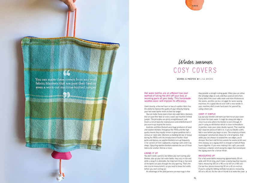 Hot water bottles are an efficient low-cost method of taking the chill off your bed, or warming parts of your body. We show you how to make a homemade woollen hot water bottle cover. 