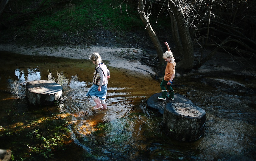 kids exploring the wilderness