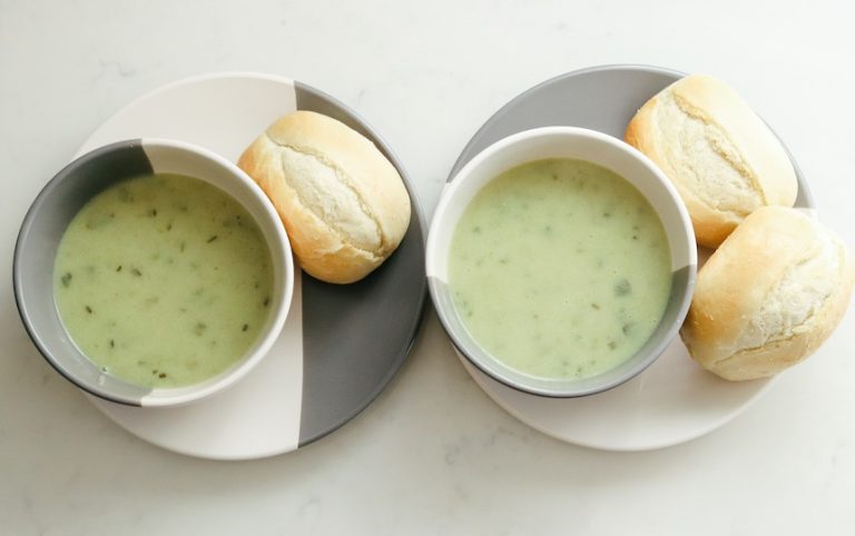 Bowls of Sheep Sorrel & Potato Soup