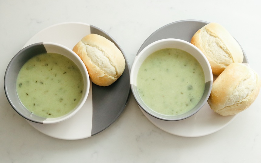 Bowls of Sheep Sorrel & Potato Soup